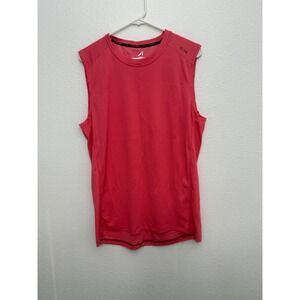 ALIVE Mens Quick-Dry Sleeveless Training Shirt Coral Pink Mesh Gym Tank Size M
